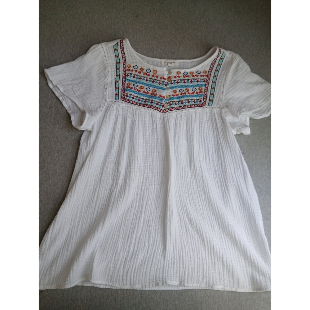 Beach Lunch Lounge Top Medium Cotton Gauze Embroidered Boho Resort Beach Cruise